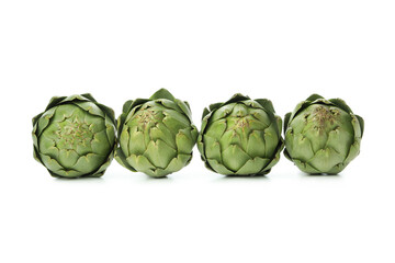 Obraz premium Fresh raw artichoke isolated on white background