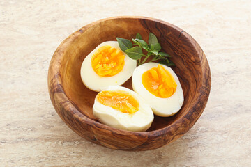 Boiled chicken egg for breakfast
