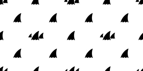 shark fin seamless pattern vector dolphin fish whale cartoon tile background repeat wallpaper animal scarf isolated illustration sea ocean doodle design