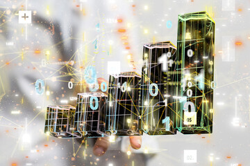 diagram Futuristic wave, Futuristic data stream