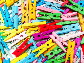 colorful wooden clothespins background