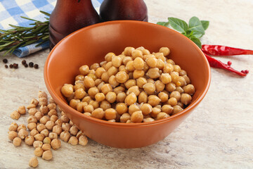 Boiled chickpea in the bowl