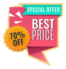 Special offer banner. Best price sale advertising