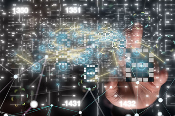 Abstract Futuristic infographic with Visual data complexity