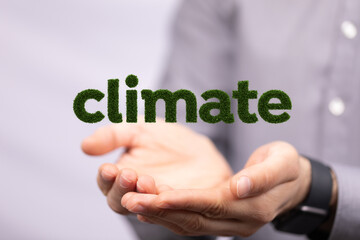 climate modern green 3d word