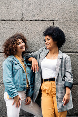 Cool Afro Girl and Friend in Street