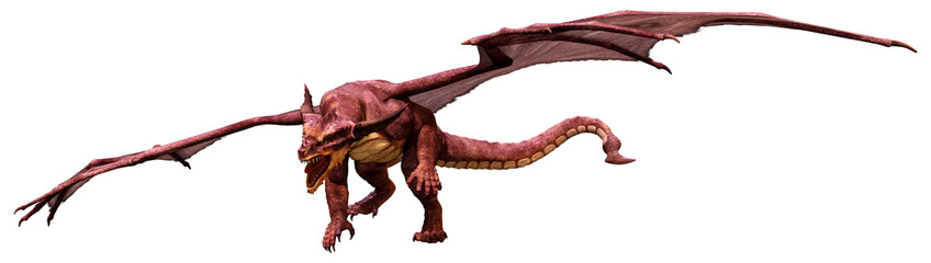 Obraz premium 3D Rendering Fairy Tale Dragon on White