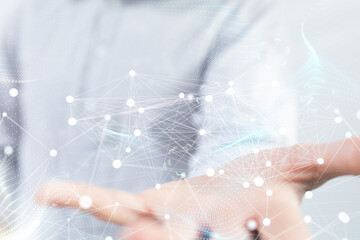 Big data visualization background.Abstract technology
