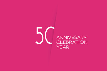 50 year anniversary anniversary celebration year, 50 year anniversary. birthday invitation on red background with white numbers