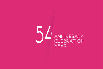 54 year anniversary anniversary celebration year, 54  year anniversary. birthday invitation on red background with white numbers