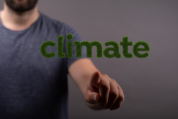 climate word modern in green