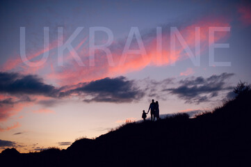 Save UKRAINE. SUPPORT UKRAINE. Stop the war. Ukraine want peace. Sunset in Odessa 