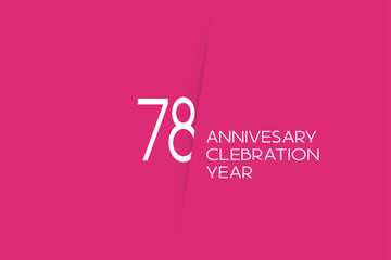 78 year anniversary anniversary celebration year, 78 year anniversary. birthday invitation on red background with white numbers