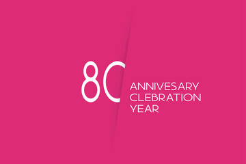 80 year anniversary anniversary celebration year, 80 year anniversary. birthday invitation on red background with white numbers