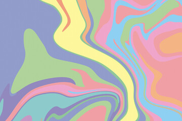Flat groovy psychedelic background. Wallpaper abstract hand drawn.