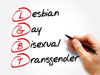 LGBT - lesbian, gay, bisexual, transgender, acronym concept background