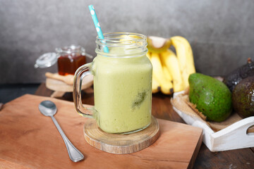 Iced Avocado Smoothie Add honey and banana healthy drink