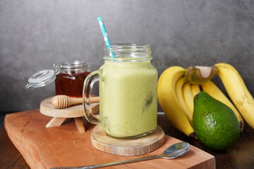 Iced Avocado Smoothie Add honey and banana healthy drink