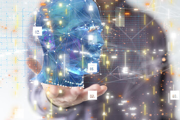digital medical futuristic interface 3D rendering