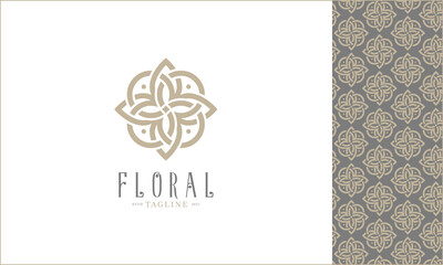 Luxury Floral Logo icon stock vector design template. Pattern for business cards, brandings and packaging. Usable for hotels, floral shops, beauty and spa saloons.