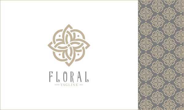 Luxury Floral Logo icon stock vector design template. Pattern for business cards, brandings and packaging. Usable for hotels, floral shops, beauty and spa saloons.