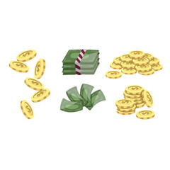 money set, wealth accumulation,   illustration