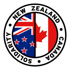 Round New Zealand Canada Solidarity Flag Clipart