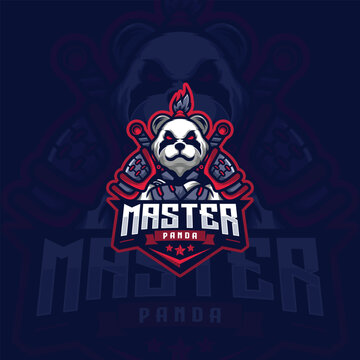 Samurai Panda Esport Logo Design Illustration For Gaming Club