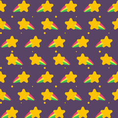 Seamless pattern falling star design
