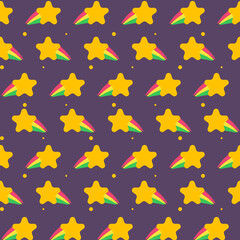 Seamless pattern falling star design