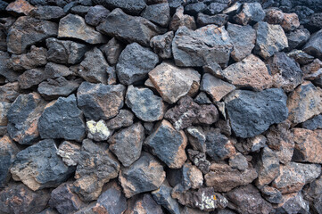 Stone wall, volcanic stone background