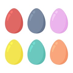 Colorful Easter eggs collection. multi-colored vector clipart. Easter card, happy Easter.