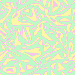 Fototapeta na wymiar Seamless vector pattern with pastel liquid texture on blue background. Simple hand drawn texture wallpaper design. Decorative soft fashion textile.