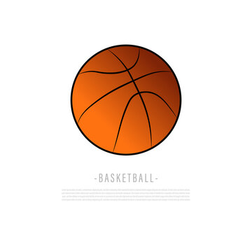 Basketball isolated vector illustration, basketball poster wallpaper