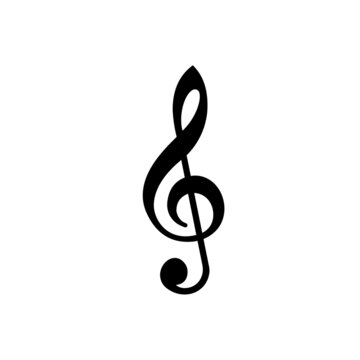 Treble clef black line icon. Music violin clef sign. G-clef. Modern flat isolated outline symbol for: illustration, infographic, logo, mobile, app, banner, web design, dev, ui, ux, gui. Vector EPS 10