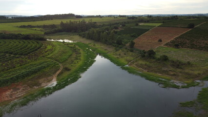 open side view and beautiful plantations blue sky