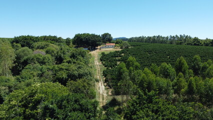 beautiful landscape from above top view 
