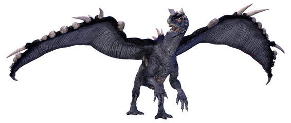 3D Rendering Fairy Tale Dragon on White