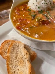 vegetable soup with bread