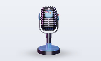 3d microphone Fiji flag rendering front view