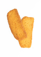 crispy rusk, cake rusk isolated on white background