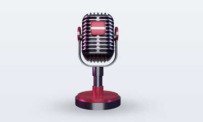 3d microphone Latvia flag rendering front view