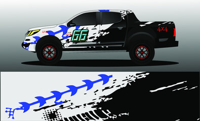 truck wrap decal design vector. abstract Graphic background kit designs for vehicle, race car, rally, livery, sport car