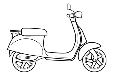 Italian scooter - stock illustration of modern two wheeled motorbike