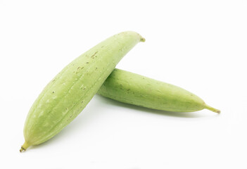 fresh loofah or Sponge Gourd isolate on white
