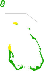 Flat vector administrative flag map of the Australian external territory of COCOS (KEELING) ISLANDS, AUSTRALIA