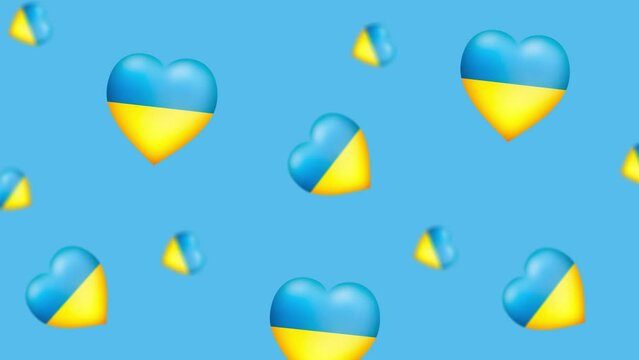 I am Ukrainian artist. Stand with Ukraine. Pray for ukraine. Ukrainian art motion video design. live and be safe. Blue and yellow flag map heart beats. 