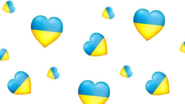 Support and love for Ukraine. I am Ukrainian. No war. The heart is beating. The flag is blue and yellow. animation 4k video