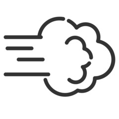 Vector wind outline icon, nature and wind 64x64 Pixel, white background
