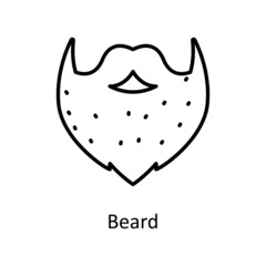 Beard Vector Outline Icon Design illustration. St Patrick's Day Symbol on White background EPS 10 File